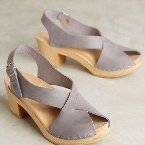 Sandgrens grey platform clog sandal